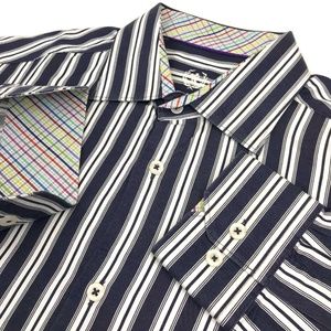 Bugatchi Uomo Striped Shirt 16 - 34/35 Flip Cuffs